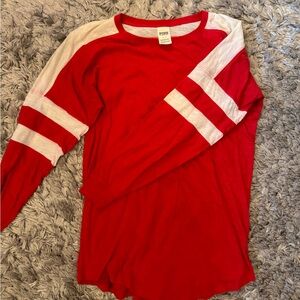 VS Pink Red and White Long Sleeve Shirt